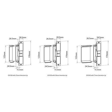 LOCKWOOD ES9100 Electric Strike | 10-30VDC | IP54 Weather Resistant | 1300kg Holding Force | by Dicker Data