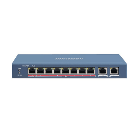 8 Port Unmanaged PoE Switch | 2 Gigabit Uplinks | 90W Power | by Dicker Data