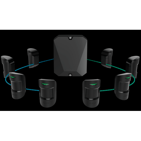 AJAX HUB HYBRID (4G) FIBRA BLACK | Supports 100 Devices | Dual Micro-SIM Slots | IP30 Protection | by Dicker Data