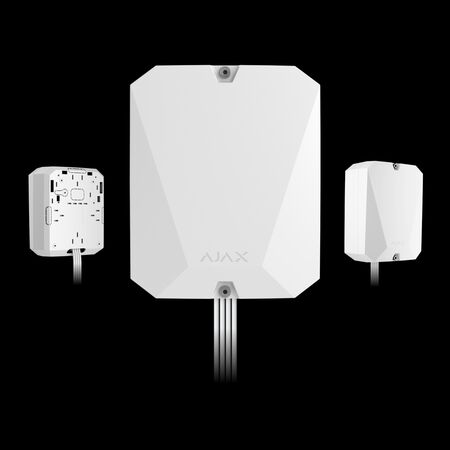 AJAX HUB HYBRID (4G) FIBRA WHITE | Supports 100 Devices | Dual Micro-SIM | IP30 Rated | by Dicker Data
