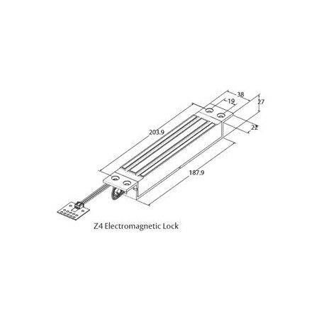 Recessed Maglock Monitored EMZ4-RSM | 12/24VDC | 280kg Holding Force | Silent Operation | by Dicker Data