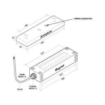 Weather Resistant Electromagnetic Lock | Monitored 12/24VDC | Fail-Safe Operation | Silent Design | by Dicker Data