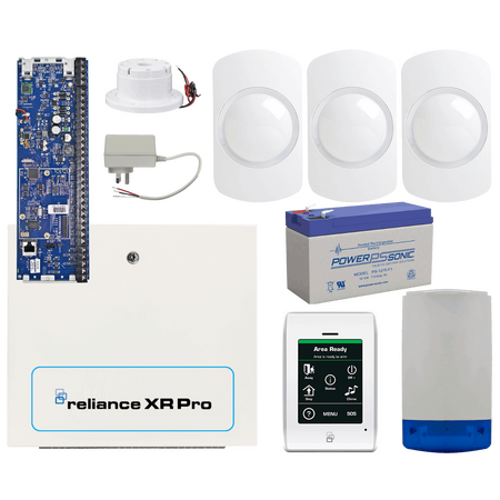 DAS RELIANCE XRPRO Security Kit | Metal Housing PCB | 3 GUARDALL Motion Detectors | Combo Siren & Piezo Sounder | by Dicker Data