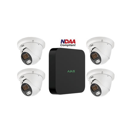 8CH NVR Security System | 4x IDIS 5MP Fixed Turret Cameras | H.264/H.265 Compression | by Dicker Data