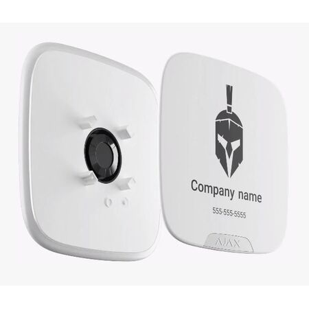 AJAX Brandplate for StreetSiren Double Deck | Durable Outdoor Plastic | White | @Pack of 10 | by Dicker Data