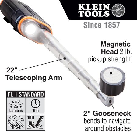Telescoping Magnetic LED Light and Pick-up Tool