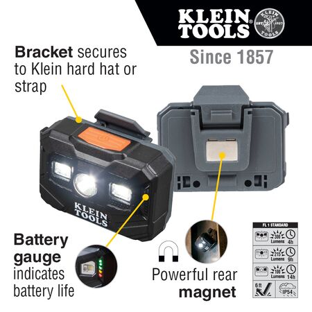 Rechargeable Headlamp and Work Light, 300 Lumens, All-Day Runtime