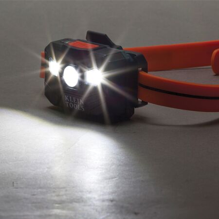 Rechargeable Headlamp with Silicone Strap, 400 Lumens, All-Day Runtime