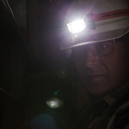 LED Headlamp with Silcone Hard Hat Strap