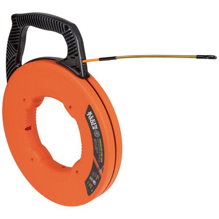 Fibreglass Fish Tape with Spiral Steel Leader, 15 m