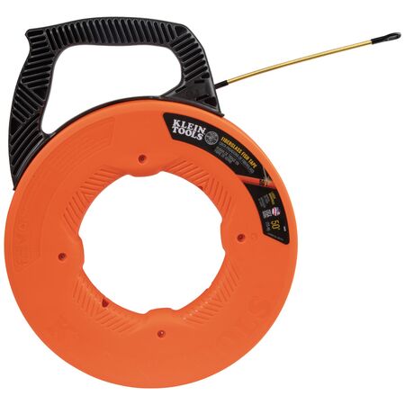Fibreglass Fish Tape with Spiral Steel Leader, 15 m