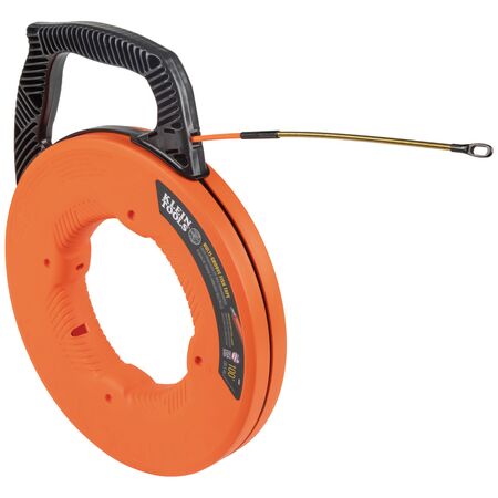 Multi-Groove Fibreglass Fish Tape with Spiral Steel Leader, 31 m