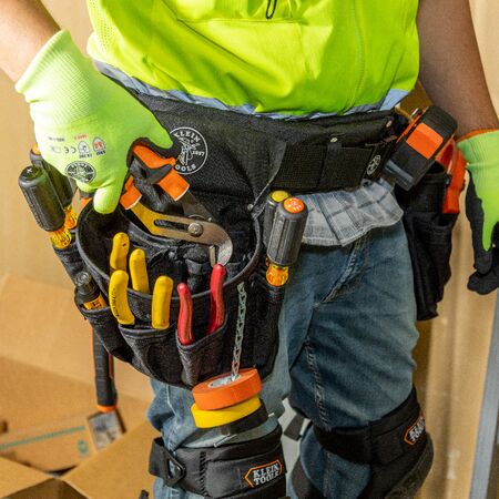 Electrician's Padded Tool Belt/Pouch Combo, 27-Pocket, 4-Piece, L