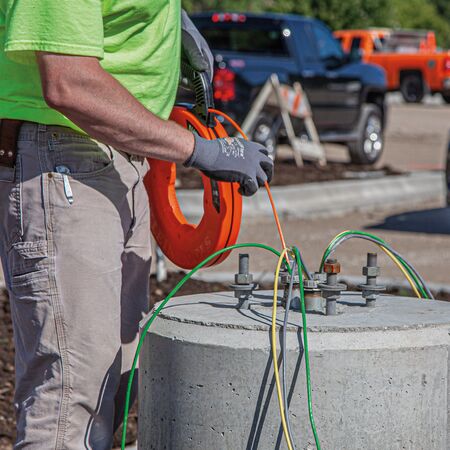 Fibreglass Fish Tape with Spiral Steel Leader, 15 m