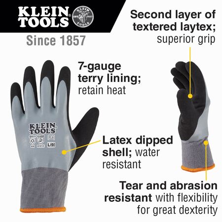 Thermal Dipped Gloves, Large