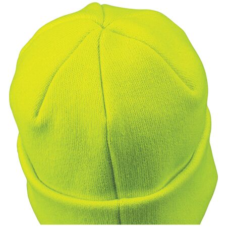 Heavy Knit Hat, High-Visibility Yellow, Patch Logo