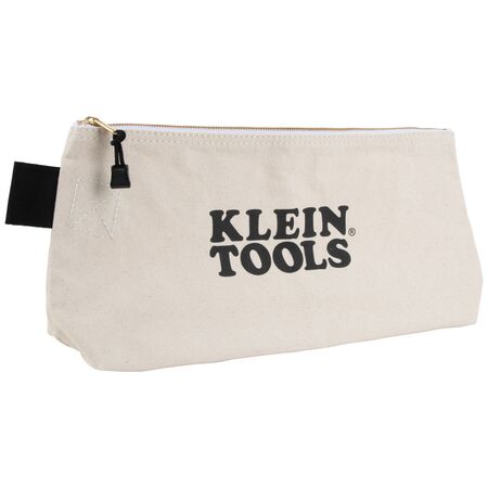 Zipper Bag, Extra-Long Canvas Tool Pouch, 40.6 cm, Natural