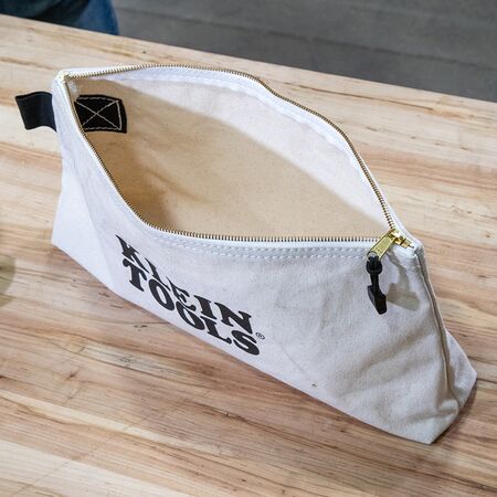 Zipper Bag, Extra-Long Canvas Tool Pouch, 40.6 cm, Natural