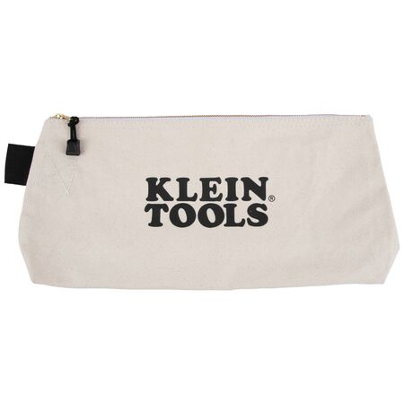 Zipper Bag, Extra-Long Canvas Tool Pouch, 40.6 cm, Natural