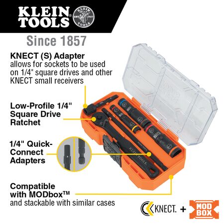 KNECT™ Essential Deep-Well Heavy-Duty Flip Socket Set, SAE 7-Piece