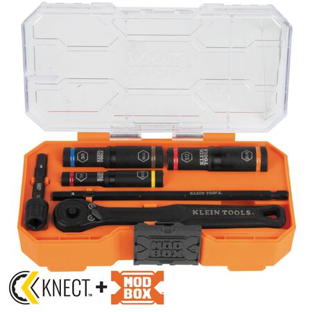 KNECT™ Essential Deep-Well Heavy-Duty Flip Socket Set, SAE 7-Piece