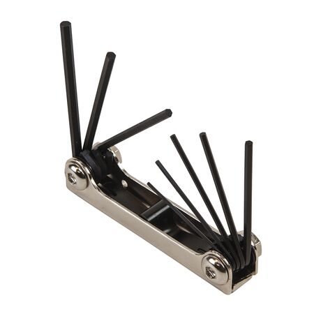 Folding Hex Key Set, 8-Key, SAE Sizes