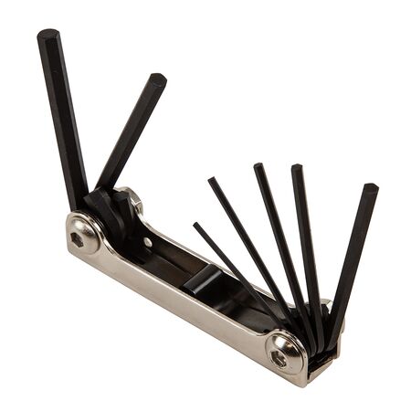 Folding Hex Key Set, 7-Key, Metric Sizes
