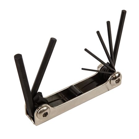 Folding Hex Key Set, 7-Key, Metric Sizes