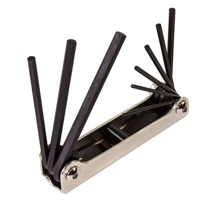 Folding Hex Key Set, 9-Key, SAE Sizes
