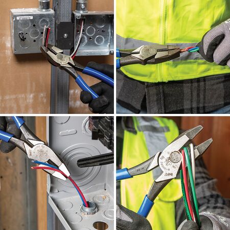 Lineman's Pliers, Heavy-Duty Side Cutting, 221 mm