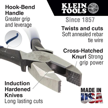 Ironworker's Pliers, 23.3 cm with Spring