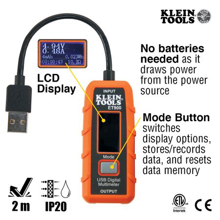 USB Digital Meter - USB-A (Type A)