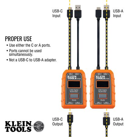 USB Digital Meter, USB-A and USB-C