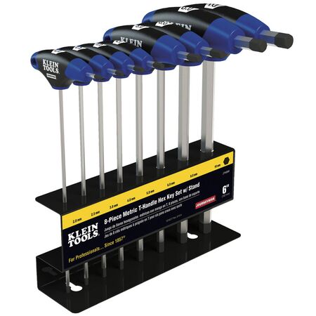 Hex Key Set, Metric, Journeyman™ T-Handle, 15.2 cm with Stand, 8-Piece
