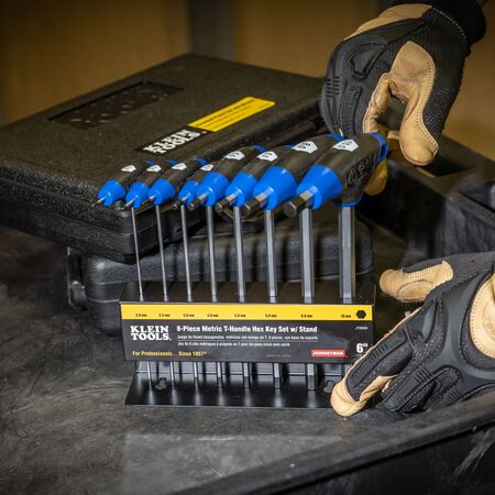 Hex Key Set, Metric, Journeyman™ T-Handle, 15.2 cm with Stand, 8-Piece