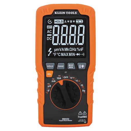 Slim Digital Multimeter, TRMS Auto-Ranging, 600V, Temp