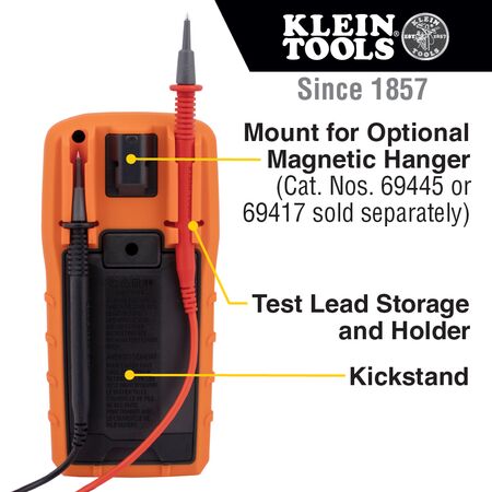 Digital Multimeter, TRMS Auto-Ranging, 1000V, Temp, Low Impedance
