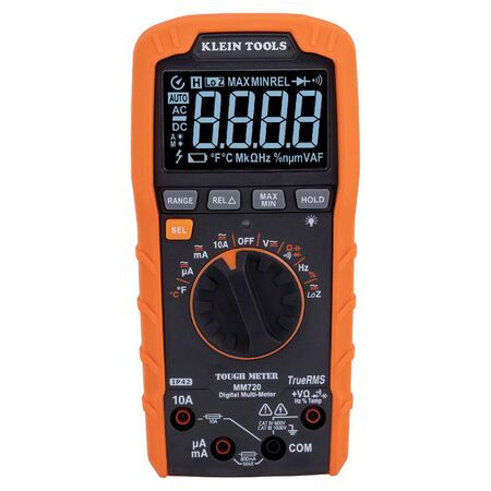 Digital Multimeter, TRMS Auto-Ranging, 1000V, Temp, Low Impedance