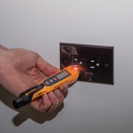 Non-Contact Voltage Tester Pen, 12-1000 V AC, with Laser Distance Meter
