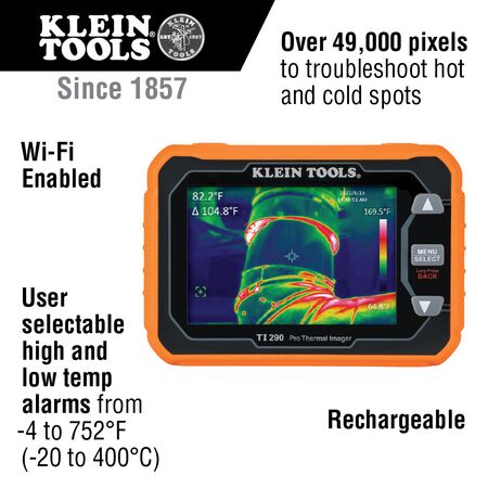 Rechargeable Pro Thermal Imaging Camera, 49,000 Pixels, Wi-Fi Data Transfer