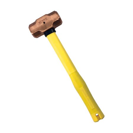 Copper Sledge Hammer 1.81kg (4lb) With Pinned Steel Core Fibreglass Yellow Handle