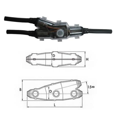 Cast Resin Branch Joint Kit Y0O, Diameter Opening 23mm Main / Branch Length 150mm Height 75mm