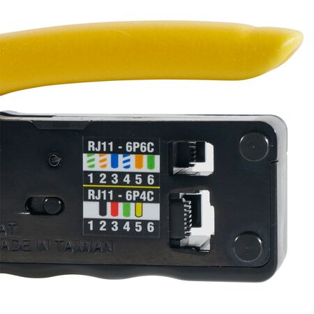 Ratcheting Data Cable Crimper / Stripper / Cutter, Compact