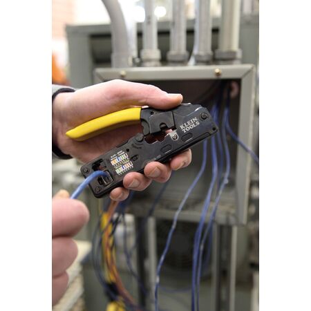 Ratcheting Data Cable Crimper / Stripper / Cutter, Compact