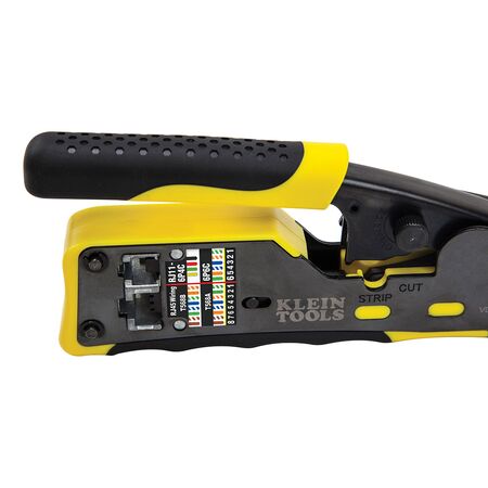 Ratcheting Ethernet Cable Crimper / Stripper / Cutter, for Pass-Thru™