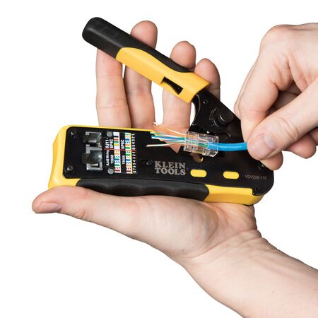 Ratcheting Ethernet Cable Crimper / Stripper / Cutter, for Pass-Thru™