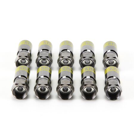 Universal F Compression Connectors, RG6/6Q, 10-Pack