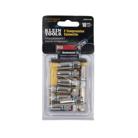 Weatherproof F-Compression Connectors RG6 10-Pack