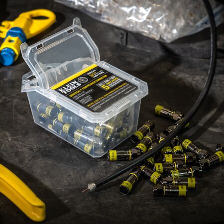 Universal F Compression Connectors, RG6/6Q, 50-Pack