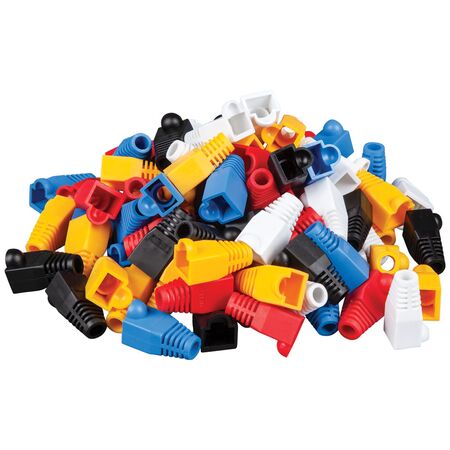 Strain Relief Boots for RJ45 Data Plugs, CAT5e/CAT6 Cable, 100-Pack